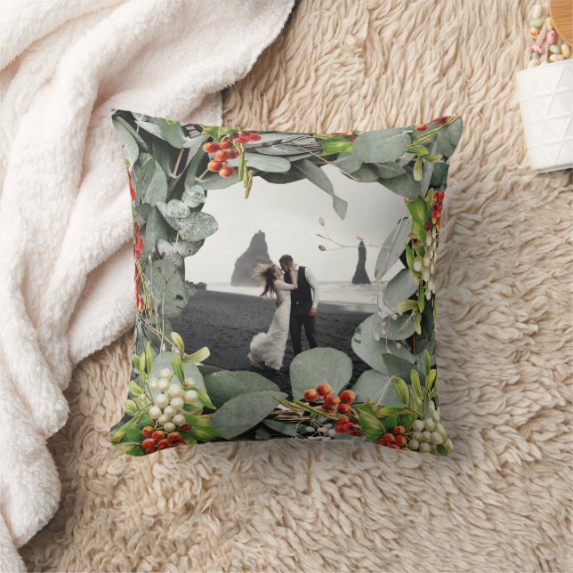 Coussin Premières noces de Noël comme M. et Mme. Photo  (Couverture)