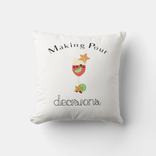 Coussin Prendre des décisions avec Sangria Vin Glass