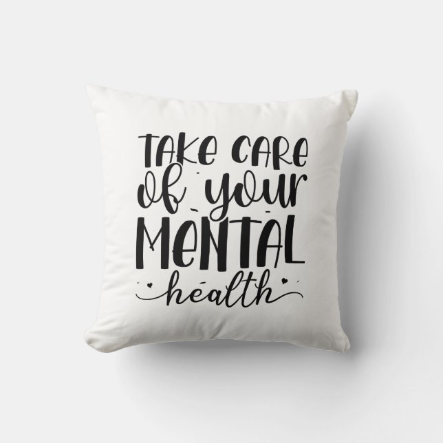 Coussin Prenez soin de votre santé mentale (Recto)