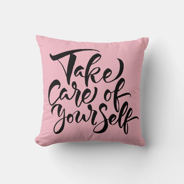Coussin Prenez soin de vous-même (Recto)