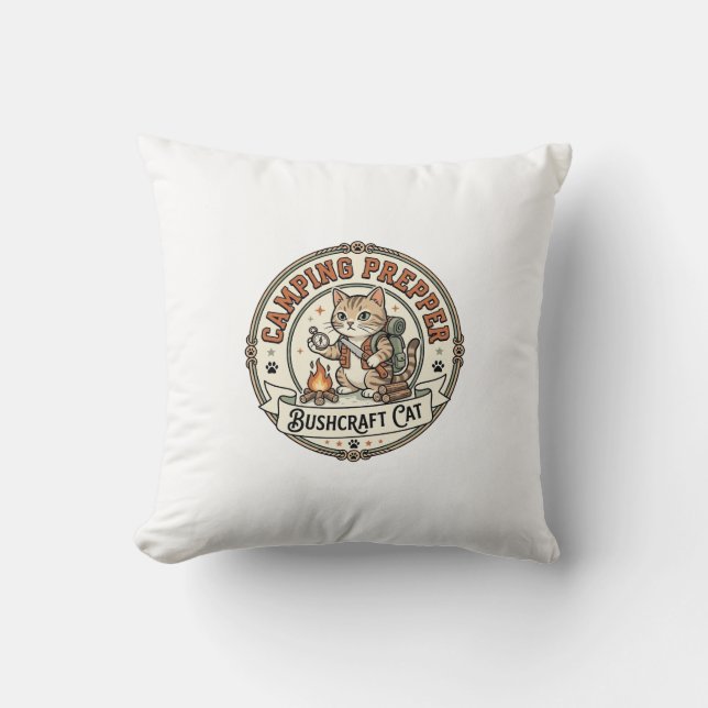 Coussin Préparateur de camping Bushcraft Chat Préparateur  (Recto)