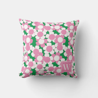 Coussin Préparation Fleur de Daisy – Monogramme Rose et Ve