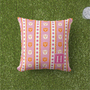 Coussin Préparation Tennis Crête Gingham - Rose Chaud & Or
