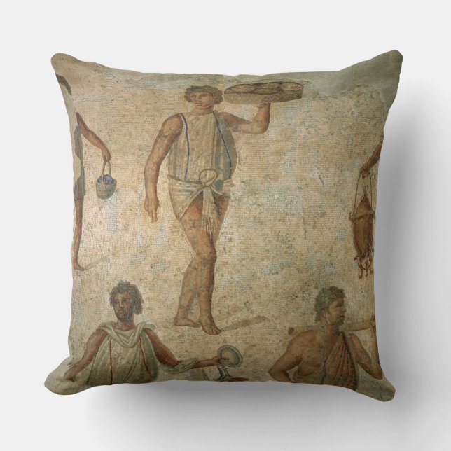 Coussin Préparations pour un banquet, fragment de marbre, (Recto)