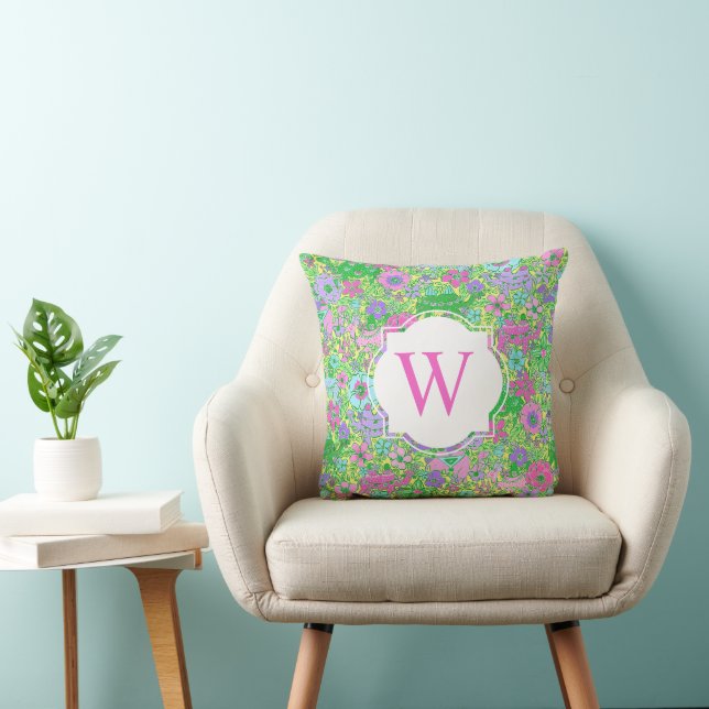 Coussin Preppy Palm Beach Camels Monogramme (Chaise)