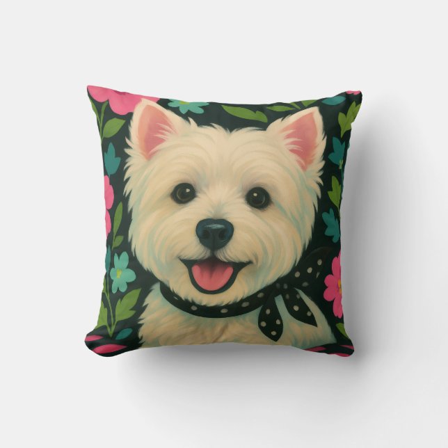 Coussin Preppy Westie (Recto)