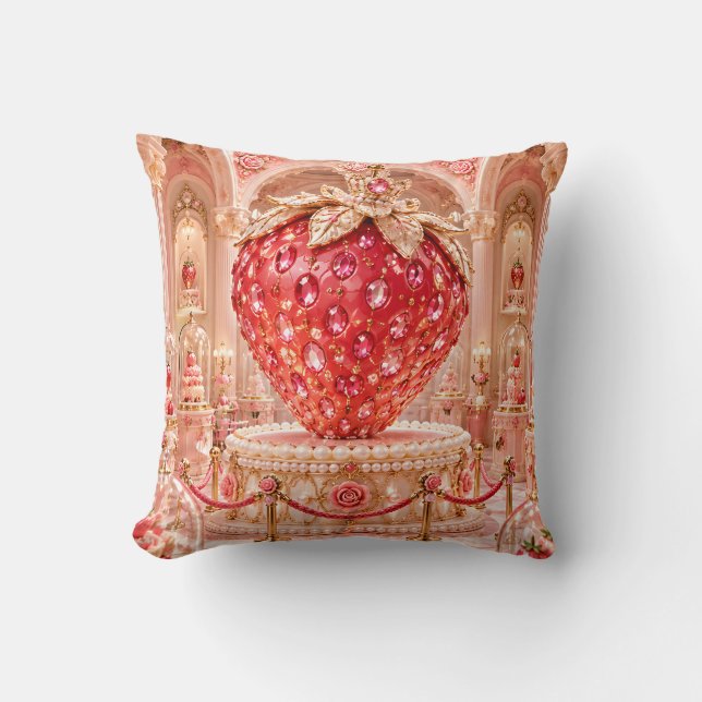Coussin Présentation de Palais de Joyaux en Rubis Fraise (Recto)