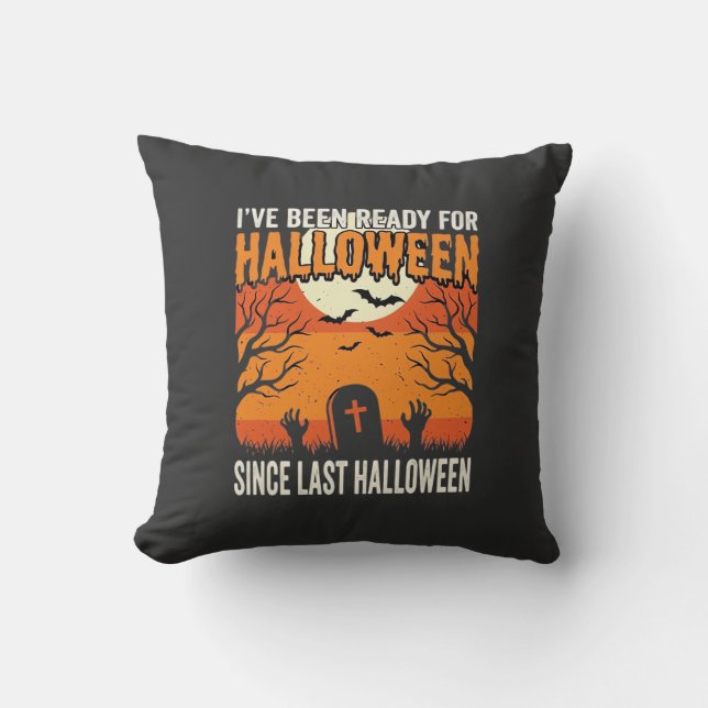 Coussin Prêt pour la conception de cimetière d'Halloween_1 (Recto)