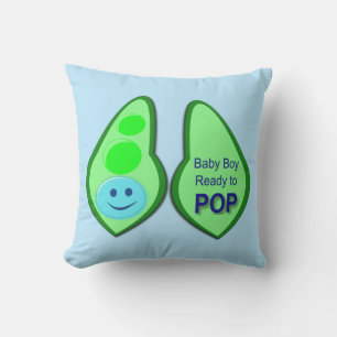 Coussin Prêt pour la pop Baby Boy Pea Blue