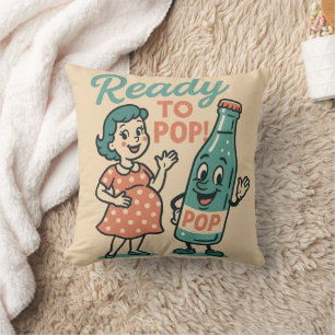 Coussin Prête à éclater Rétro 1950s Fête de maternité de b