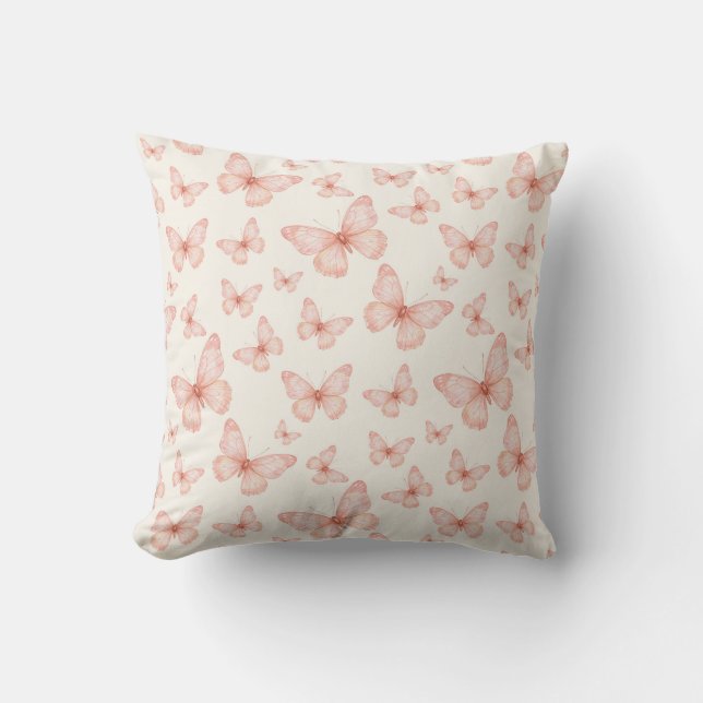 Coussin Pretty pink butterflies (Recto)