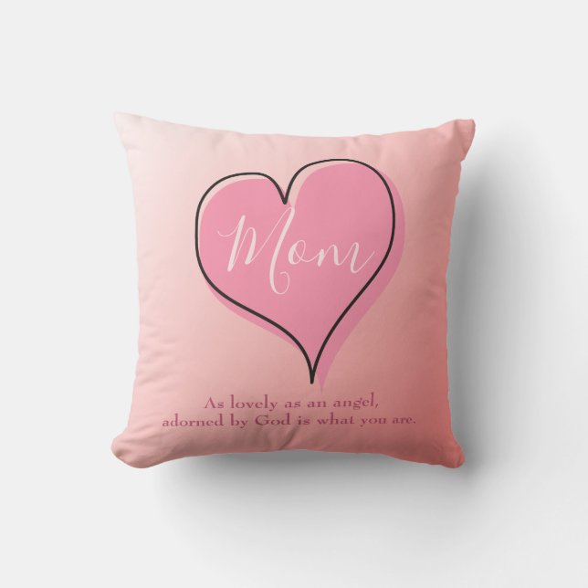 Coussin Pretty Pink ombre arrière - plan Mom (Recto)
