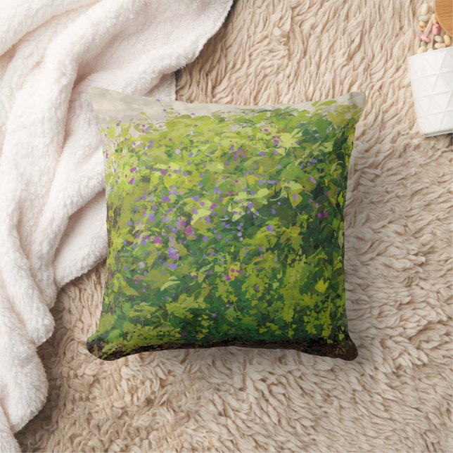 Coussin Pretty Watercolor Floral Bush Graphic Art Painting (Couverture)