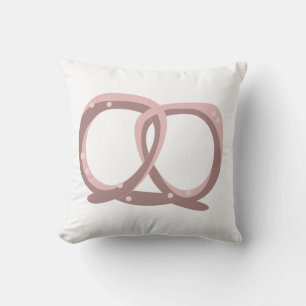 Coussin Pretzel Salé Twist Motif rose