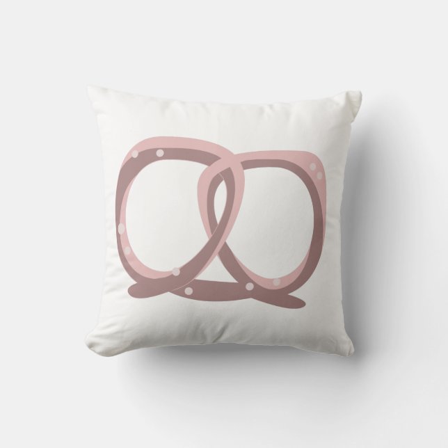 Coussin Pretzel Salé Twist Motif rose (Recto)