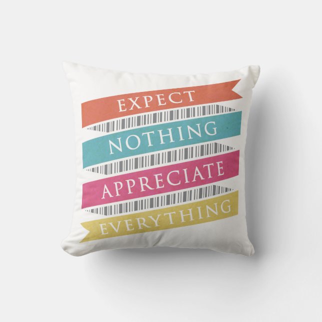 Coussin Prévoyez que rien n'apprécient tout typographie (Recto)