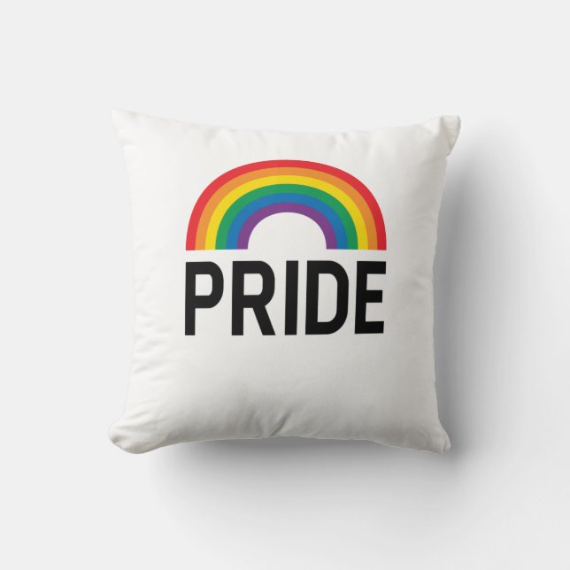 Coussin Pride arc-en-ciel (Recto)