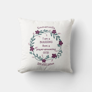 Coussin PRIÈRE DE BÉNÉDICTION EXAUCÉE PAR DIEU Couronne
