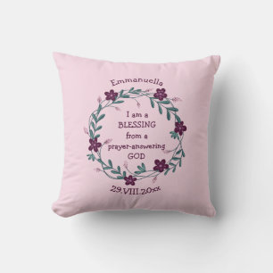 Coussin PRIÈRE DE BÉNÉDICTION RÉPONDANT À DIEU   PINK Flor