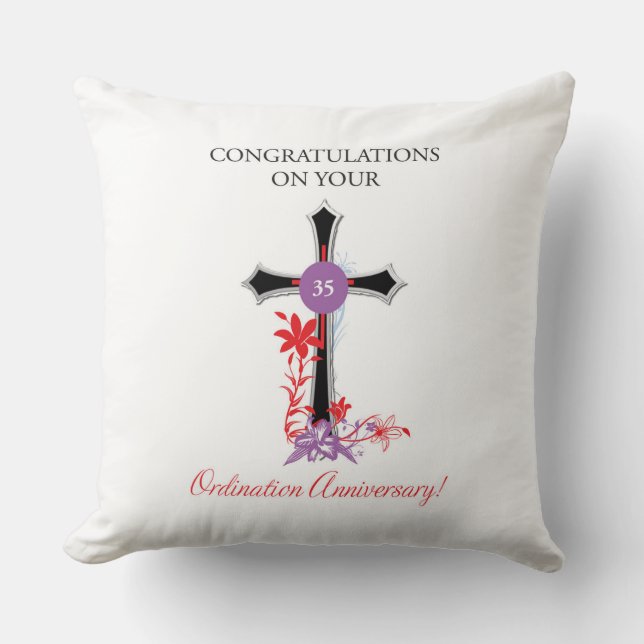 Coussin Priest 35ème anniversaire de l'Ordination Croix no (Recto)