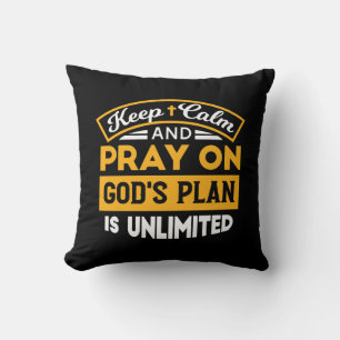 Coussin Priez et faites confiance au plan illimité de Dieu