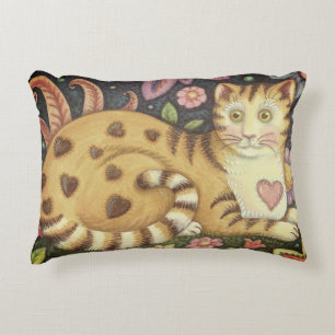COUSSIN PRIMITIF de CAT d'ART POPULAIRE de rayures
