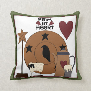 Coussin Primitive au Coeur Country Sheep Decor