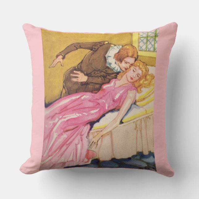 Coussin Prince Charming baiser Beauté dormante (Recto)