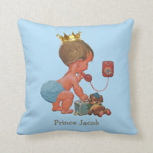 Coussin Prince personnalisé au téléphone avec le bleu