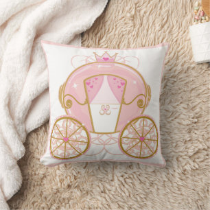 Coussin Princess Royal Carriage Pink & Gold Personnalisé