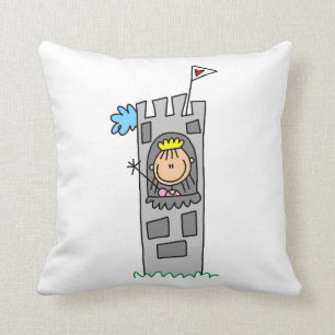 Coussin Princesse dans la tour de château