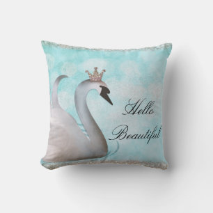 Coussin Princesse des cygnes Faux Or Paillettes Conte de f