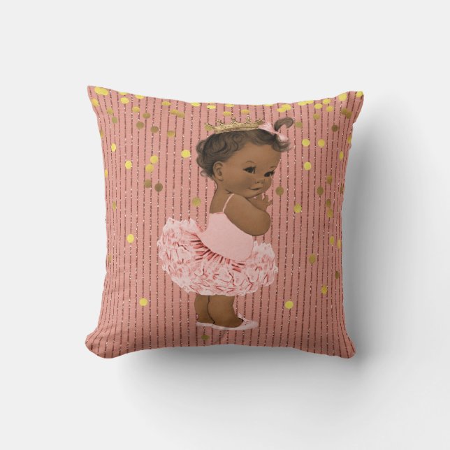 Coussin Princesse ethnique dans des parties scintillantes (Recto)