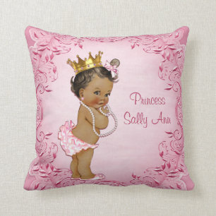 Coussin Princesse ethnique personnalisée Glamour rose
