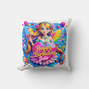 Coussin Princesse Fairy avec baguette scintillante Illustr