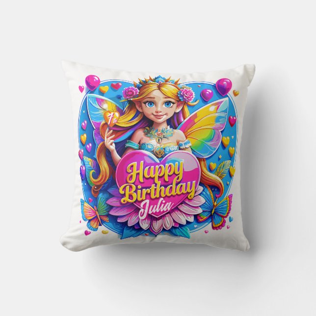 Coussin Princesse Fairy avec baguette scintillante Illustr (Recto)