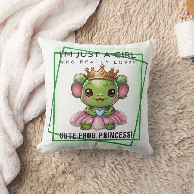 Coussin Princesse Kawaii Frog Imprimer (Couverture)