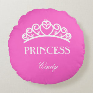 Coussin princesse personnalisé en rose avec nom