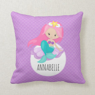 Coussin Princesse pourpre mignonne Sea Shell Scales de