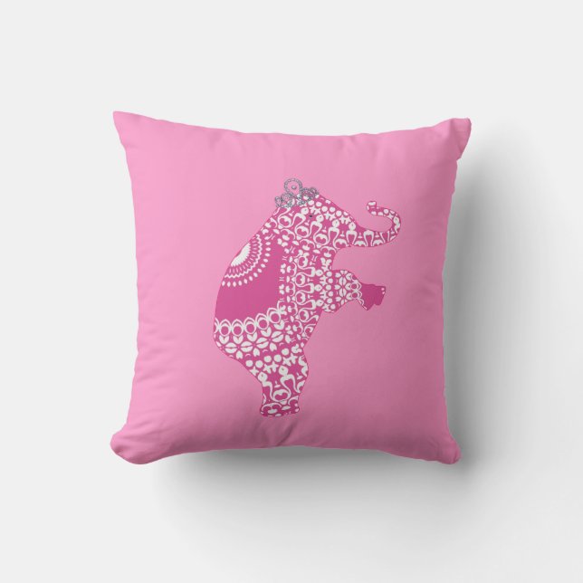 Coussin Princesse Rose de fille adorable Eléphant Américai (Recto)