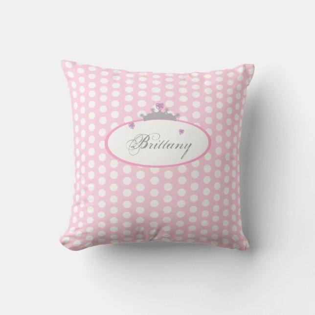 Coussin Princesse rose personnalisée Pillow de point de (Recto)