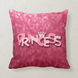 Coussin Princesse rose scintillante mignonne Bokeh