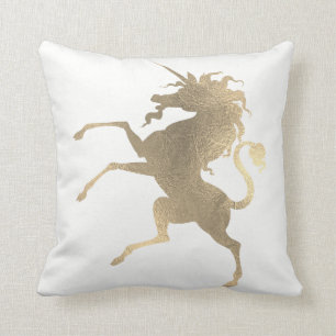 Coussin Princesse White Fairly Gold Minimal de cheval de