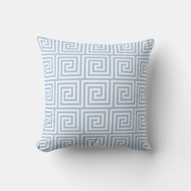 Coussin principal grec dans le bleu placide (Recto)