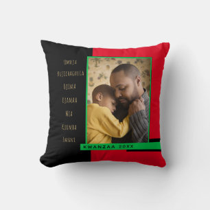 Coussin Principes Rouge noir photo Kwanzaa