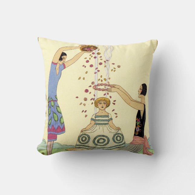 Coussin Printemps dans l'art déco de la France (Recto)