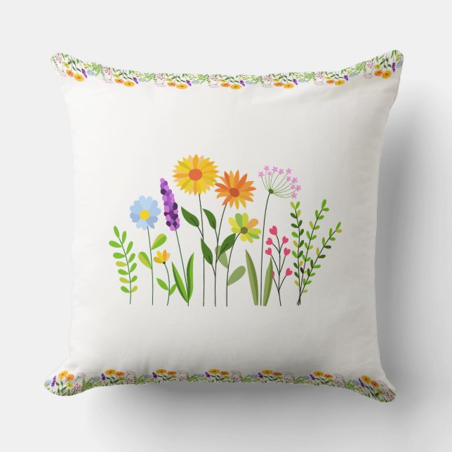 Coussin Printemps Été Fleurs sauvages (Recto)