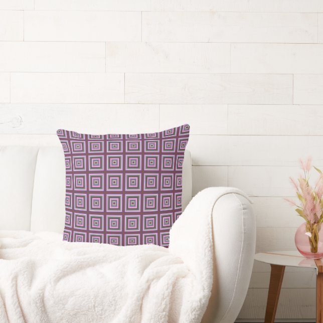 Coussin Prises carrés Magenta Navy Gris blanc (Canapé)