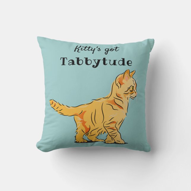Coussin Prix Cute Orange Tabby Kitten Graphic (Recto)