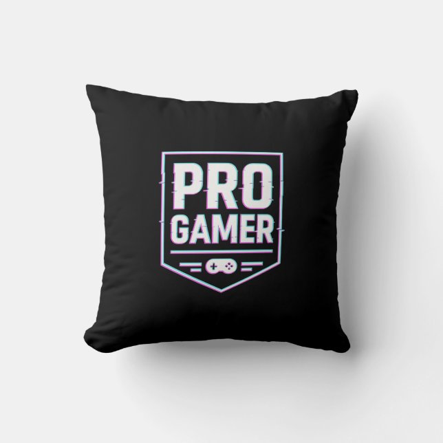 Coussin PRO GAMER — Neon Glitch Shield (Recto)